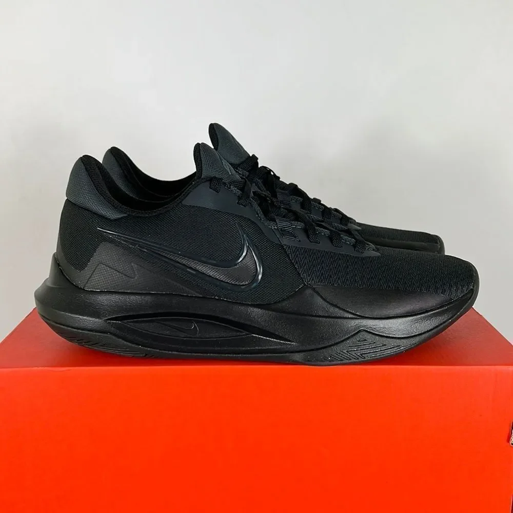 New Nike triple black mens precision VI athletic basketball shoes sneakers